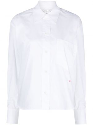 Памучна риза Victoria Beckham бяло
