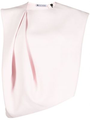 Rochie de seară fără mâneci drapată Maticevski roz
