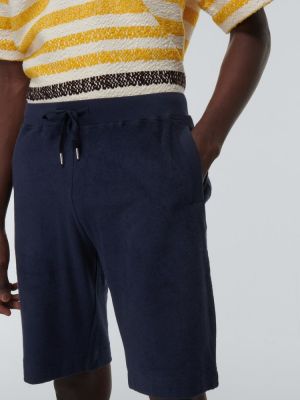 Pantalones cortos de algodón Sunspel azul