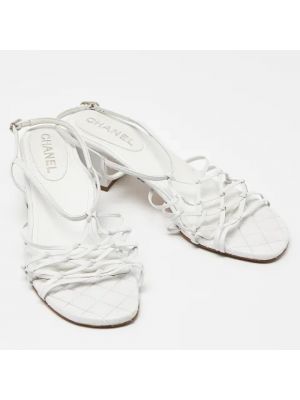 Sandalias de cuero Chanel Vintage blanco