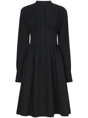 Bavlněné košilové šaty s knoflíky se stojáčkem Proenza Schouler - černá