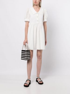 Mini robe avec manches courtes en tweed B+ab blanc