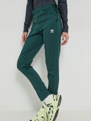 Adidas Originals spodnie dresowe damskie kolor zielony gładkie