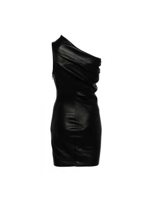 Sukienka mini skórzana Rick Owens czarna