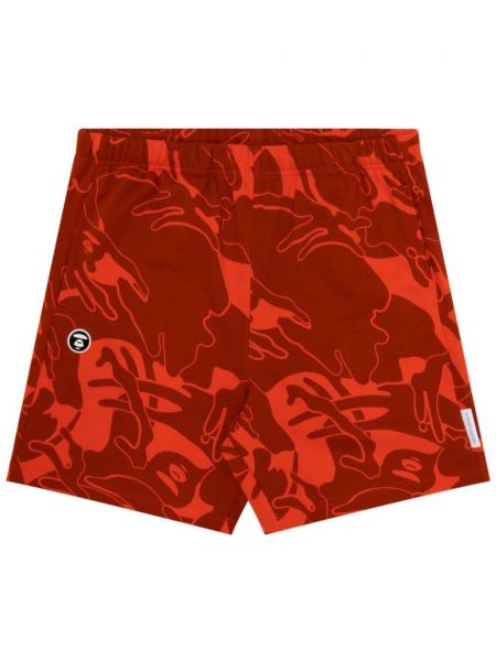 Pantaloni scurți cu imagine din jacard Aape By A Bathing Ape roșu