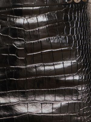 Kožená sukňa Versace čierna