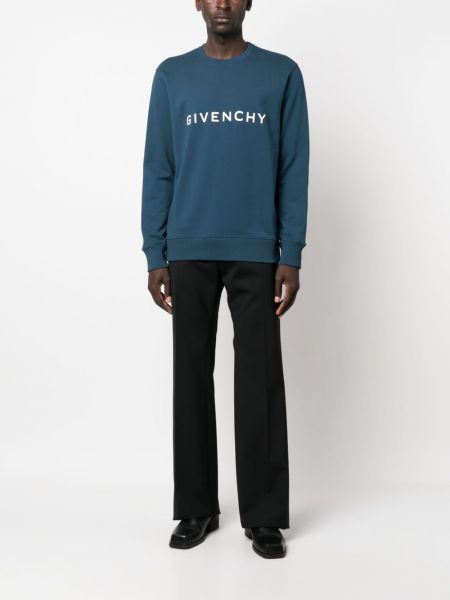 Raštuotas medvilninis džemperis Givenchy mėlyna