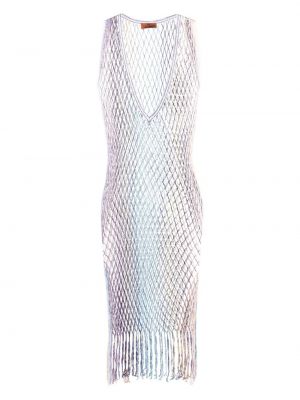 Dolga obleka z mrežo Missoni modra