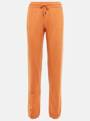 Spodnie sportowe z kaszmiru Loro Piana pomarańczowe
