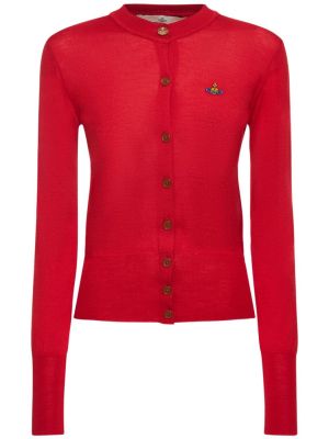Cardigan de lână de mătase Vivienne Westwood roșu