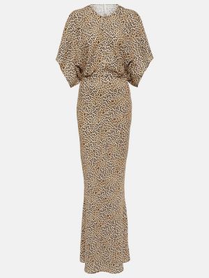 Robe longue à imprimé à imprimé léopard Norma Kamali