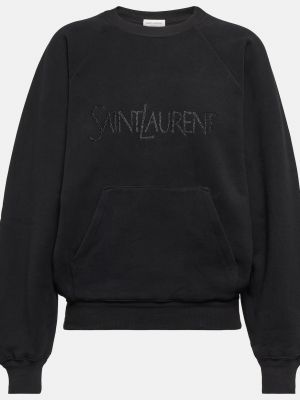 Хлопковый свитшот Saint Laurent черный