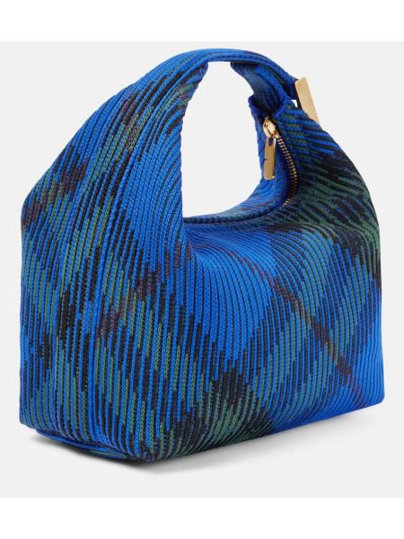 Жакардови шопинг чанта Burberry синьо