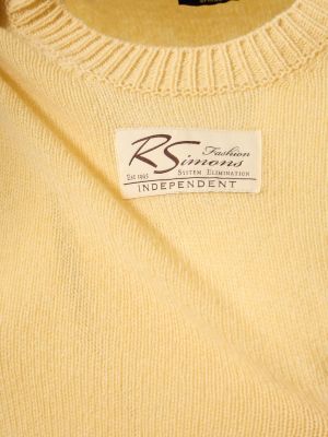 Sweter wełniany bez rękawów Raf Simons żółty