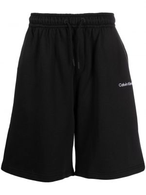 Shorts de sport brodeés Calvin Klein Jeans noir