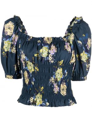 Блуза на цветя с принт Liu Jo синьо
