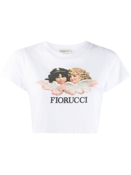Укороченная футболка винтажная Fiorucci, белый