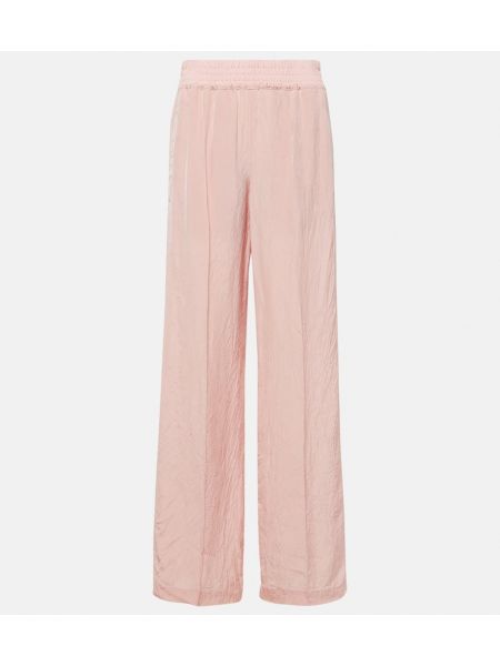 Kalhoty s vysokým pasem relaxed fit Victoria Beckham růžové