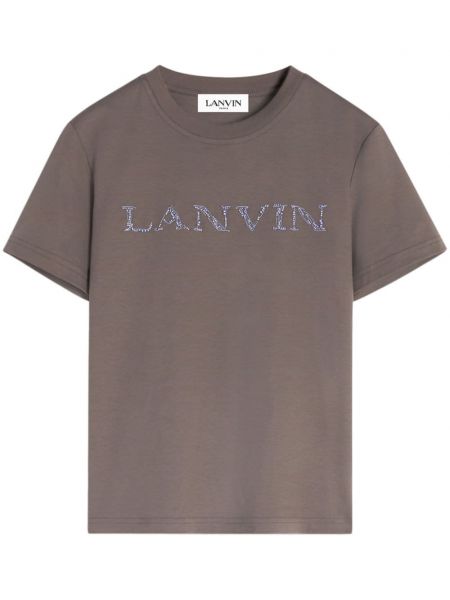 Brodeerattu t-paita Lanvin ruskea