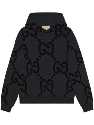 Pamučna hoodie s kapuljačom Gucci crna