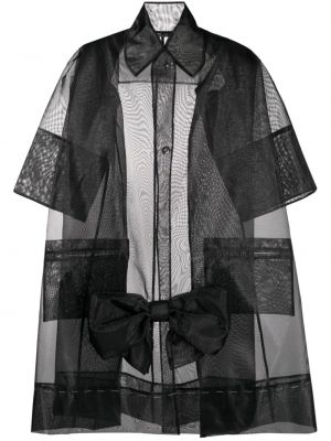 Прозрачно палто с панделка Maison Margiela черно