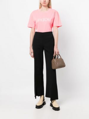 Kokvilnas t-krekls ar apdruku džersija Patou rozā