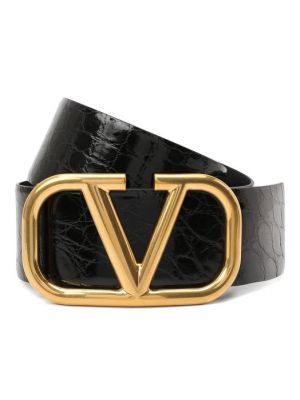 Кожаный ремень Valentino черный