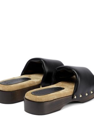 Kožené semišové sandály Nanushka černé