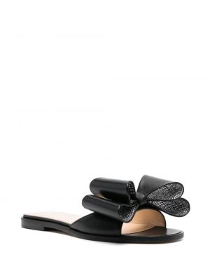 Leder sandale mit schleife Mach & Mach schwarz