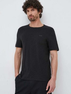 Ленена тениска с дълъг ръкав Calvin Klein черно