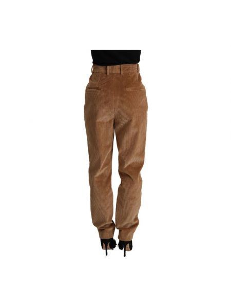 Pantalones de pana skinny bootcut Dolce & Gabbana marrón