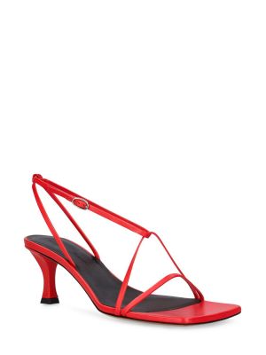 Usnjene sandali s kvadratno konico Proenza Schouler rdeča