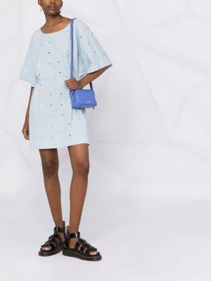 Mini robe avec manches courtes clouté Boutique Moschino bleu