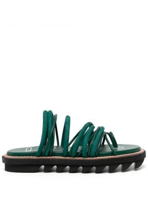 Usnjene sandali s platformo Sacai zelena