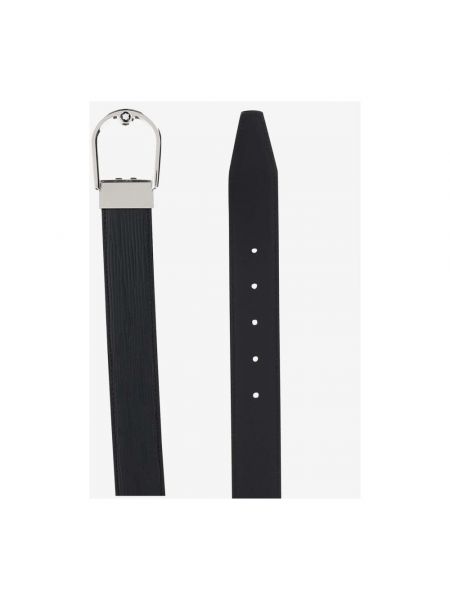 Cinturón de cuero con hebilla Montblanc negro