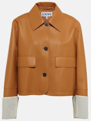 Кожаный пиджак Loewe коричневый