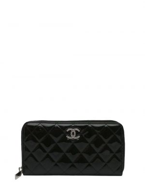 Prošívaná peněženka na zip Chanel Pre-owned černá