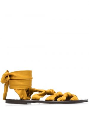Sandale fără toc Saint Laurent galben
