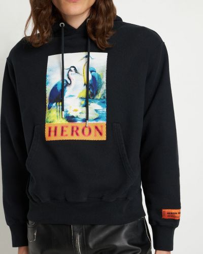 Bluza z kapturem bawełniana z nadrukiem Heron Preston czarna