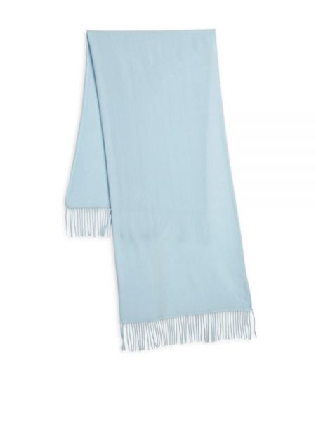 Кашемировый шарф с бахромой Portolano синий