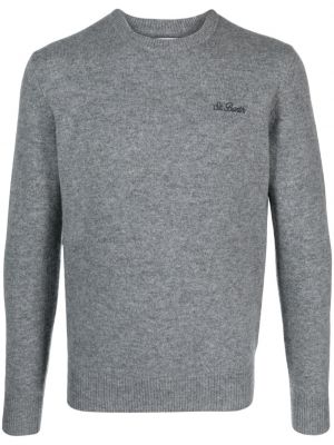 Vlněný svetr s výšivkou Mc2 Saint Barth šedý
