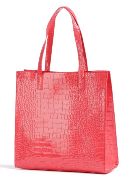 Кожаная сумка шоппер из искусственной кожи Ted Baker розовая