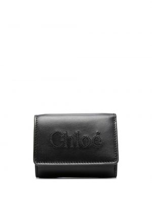 Kožená peňaženka Chloé čierna