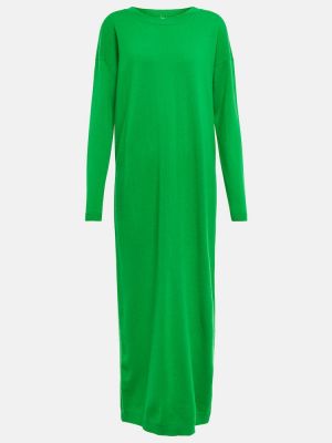 Vestido largo de cachemir con estampado de cachemira Jardin Des Orangers verde