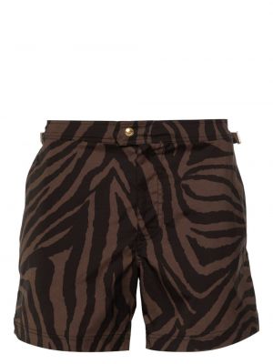 Kratke hlače s potiskom z zebra vzorcem Tom Ford rjava