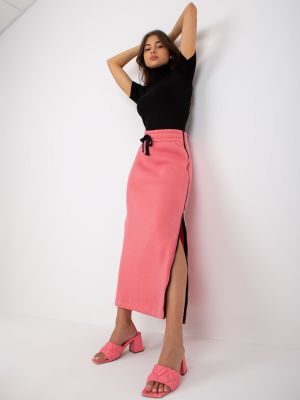 Midi sukně Fashionhunters růžové