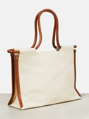 Bavlnená nákupná taška Isabel Marant béžová