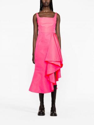 Asymetrické koktejlové šaty Alexander Mcqueen růžové