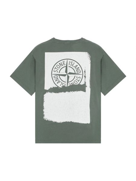 Camisa con estampado manga corta Stone Island verde