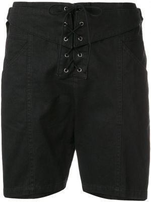 Pantalones cortos con cordones Saint Laurent negro